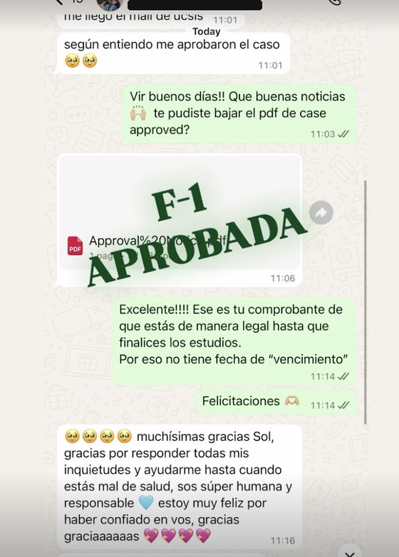 Visa F-1 aprobada
